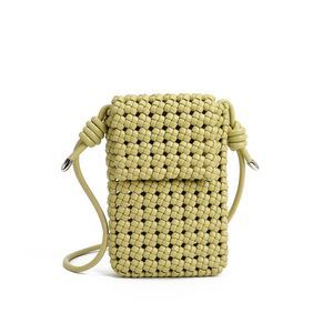 Woven Leather Crossbody Phone Bag, Small Sling Shoulder Purse -_-